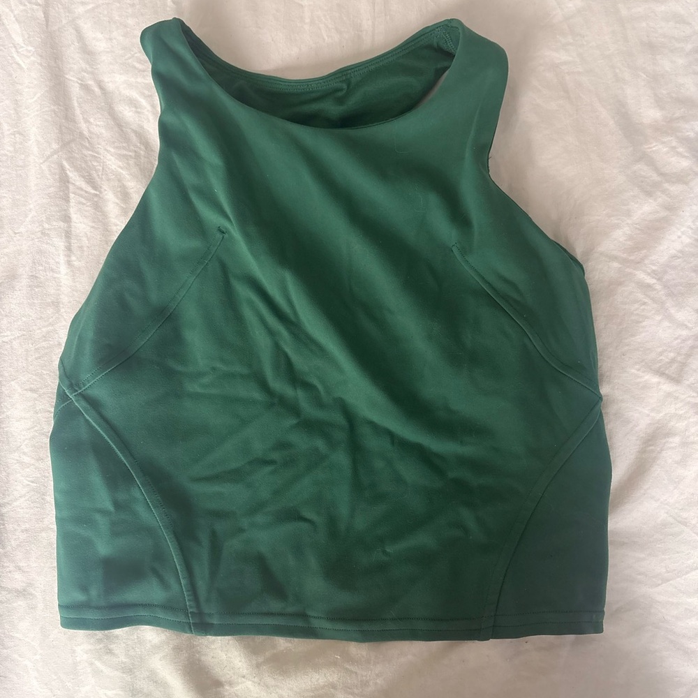 Lululemon Athletica Green Fitted Crop Tank Top